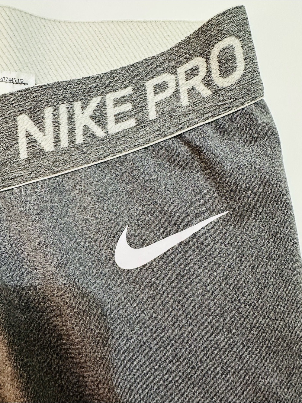 NIKE PRO DRI FIT CAPRI LEGGINGS WOMENS LARGE GRAY JUST DO IT GRAPHIC ACTIVEWEAR - Picture 9 of 11